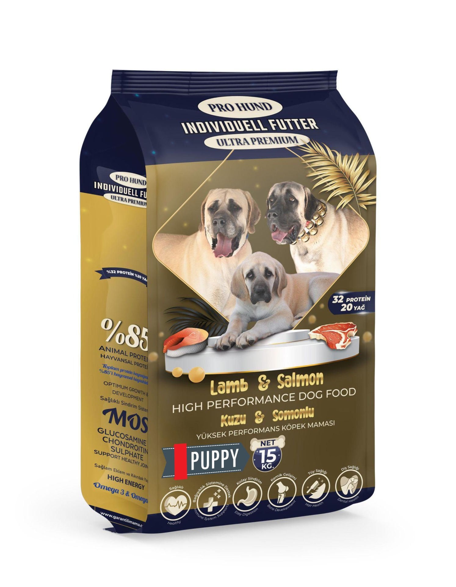 PRO HUND INDIVIDUELL Kuzu Etli & Somonlu Ultra Premium Yavru Köpek Maması (15Kg)