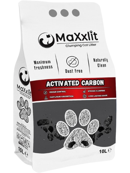 MaXxlit Aktif Karbonlu Topaklanan Bentonit Kedi Kumu (2 Adet x 10 Lt.)