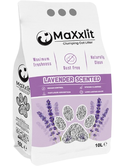 MaXxlit Lavanta Kokulu Topaklanan Bentonit Kedi Kumu (2 Adet x 10 Lt.)