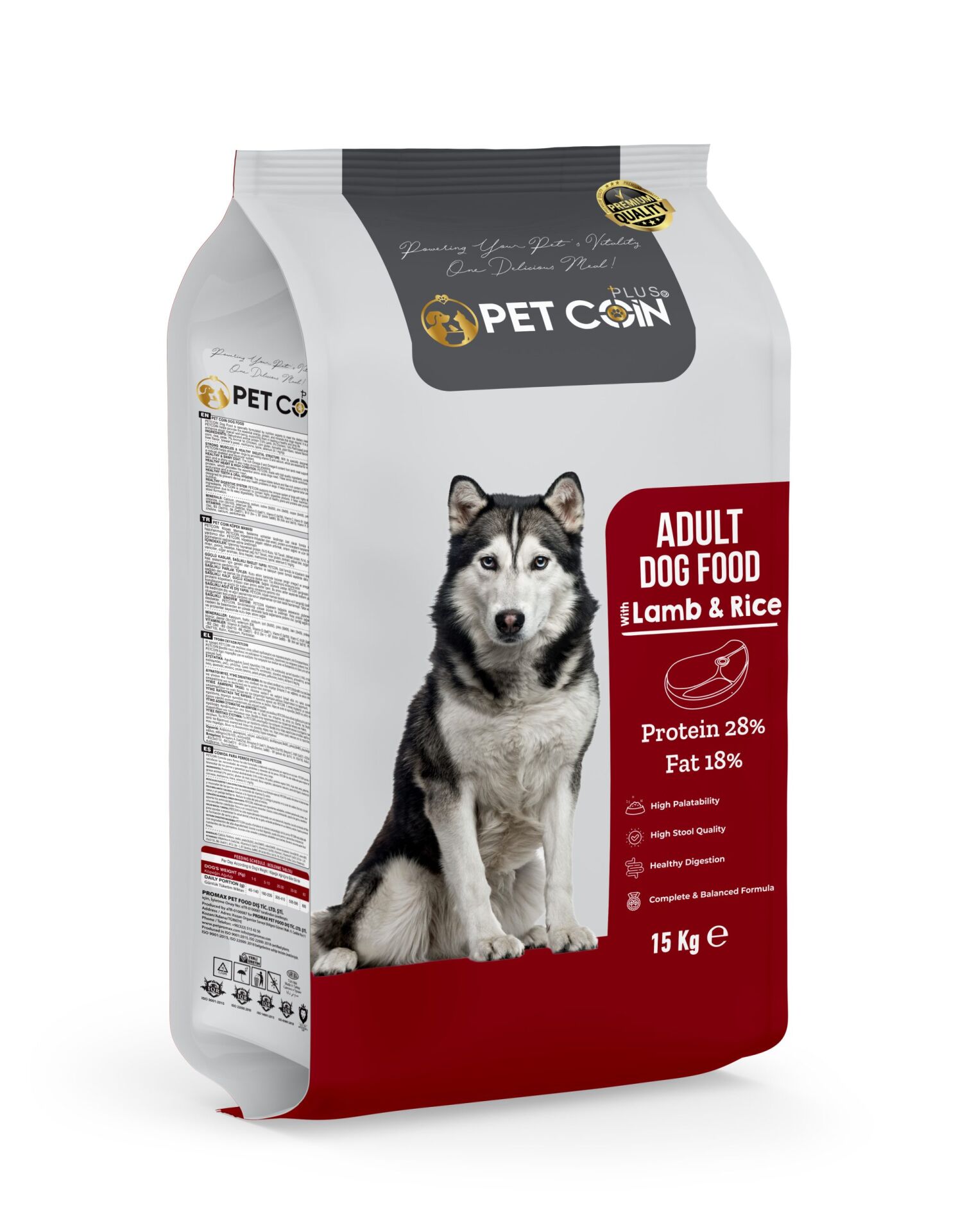 Pet Coin Plus Kuzu & Pirinçli Yetişkin Köpek Maması 15 kg