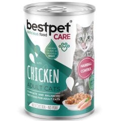 Bestpet Tavuk Parça Etli Ve Soslu (Tüy Yumağı Koruyuculu) Yetişkin Kedi Konservesi 400 Gr - 24 Adet